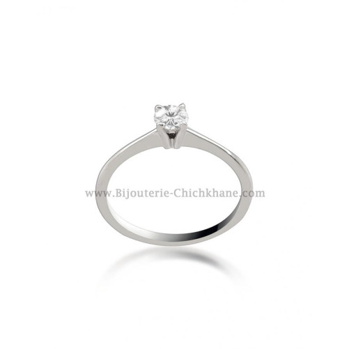 Solitaire femme en Or Blanc 18 Carats Ref 52243 | Chichkhane