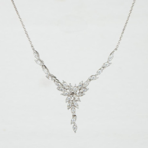 Collier femme en Or Blanc 18 Carats Ref 68879 | Chichkhane