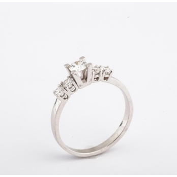 Solitaire femme en Or Blanc 18 Carats Ref 66870 | Chichkhane