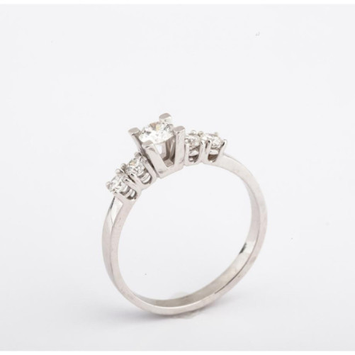 Solitaire femme en Or Blanc 18 Carats Ref 66870 | Chichkhane