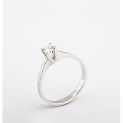 Solitaire femme en Or Blanc 18 Carats Ref 66856 | Chichkhane