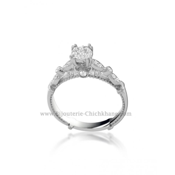 Solitaire femme en Or Blanc 18 Carats Ref 52106 | Chichkhane