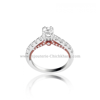 Solitaire femme en Or Bicolore  18 Carats Ref 52044 | Chichkhane