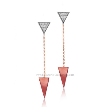 Boucles d'oreilles femme en Or Bicolore  18 Carats Ref 52037 | Chichkh