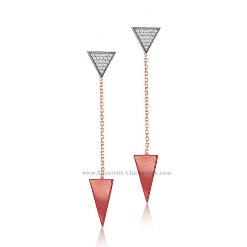 Boucles d'oreilles femme en Or Bicolore  18 Carats Ref 52037 | Chichkh
