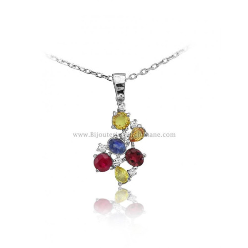 Pendentif femme en Or Blanc 18 Carats Ref 51950 | Chichkhane