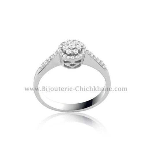 Solitaire femme en Or Blanc 18 Carats Ref 51819 | Chichkhane