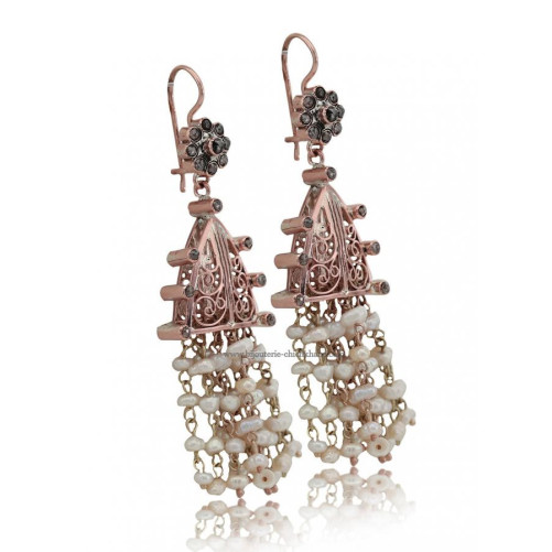 Boucles D'oreilles Diamants Rose ''Chichkhane'' 51340