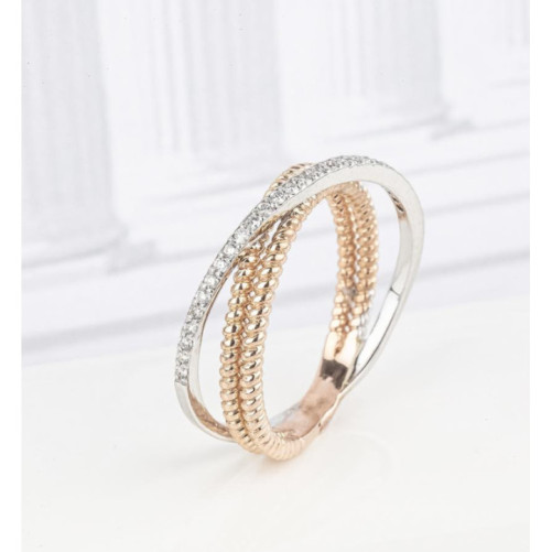 Bague femme en Or Bicolore  18 Carats Ref 67605 | Chichkhane