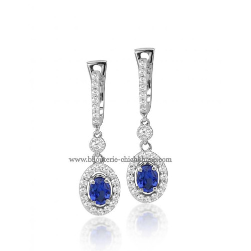 Boucles d'oreilles femme en Or Blanc 18 Carats Ref 50355 | Chichkhane