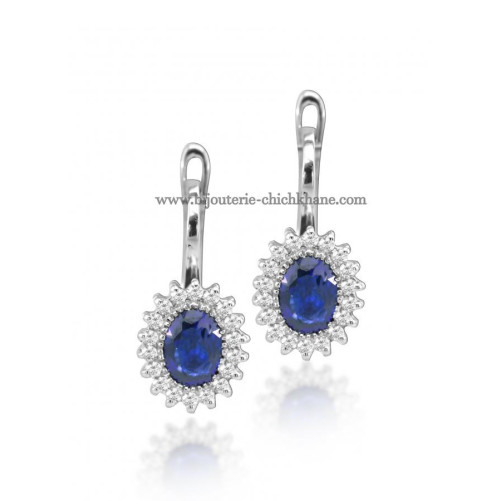 Boucles d'oreilles femme en Or Blanc 18 Carats Ref 50352 | Chichkhane