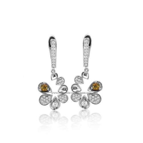 Boucles d'oreilles femme en Or Blanc 18 Carats Ref 50490 | Chichkhane