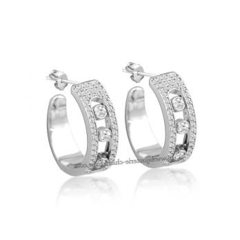 Boucles d'oreilles femme en Or Blanc 18 Carats Ref 50358 | Chichkhane