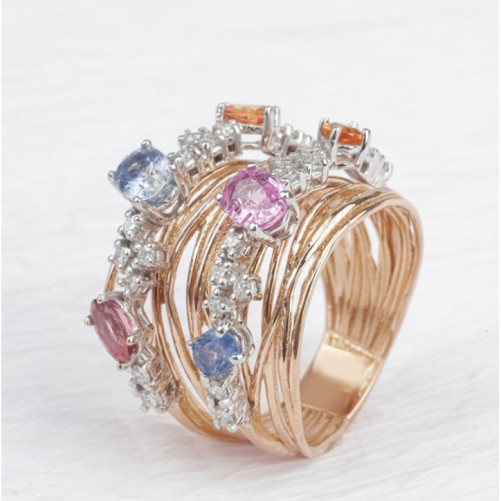 Bague femme en Or Rose 18 Carats Ref 67320 | Chichkhane