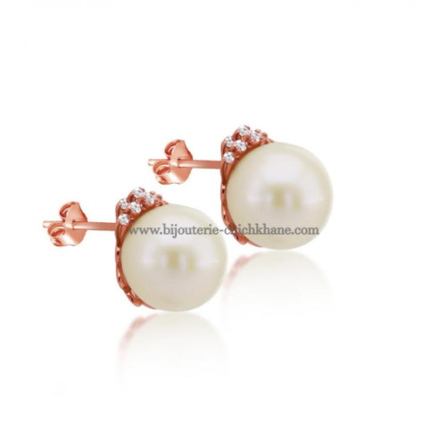 Boucles d'oreilles femme en Or Rose 18 Carats Ref 50346 | Chichkhane
