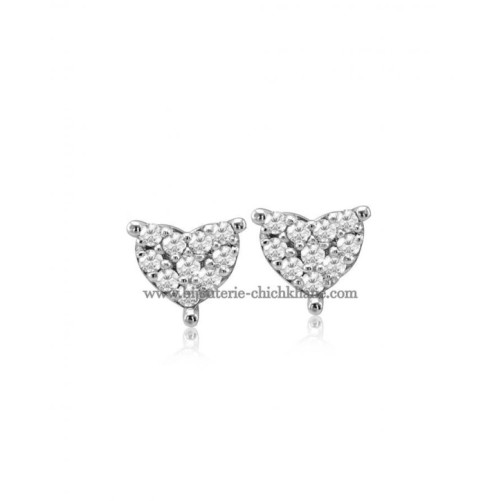 Boucles d'oreilles femme en Or Blanc 18 Carats Ref 49985 | Chichkhane