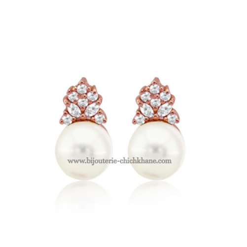 Boucles d'oreilles femme en Or Rose 18 Carats Ref 49857 | Chichkhane