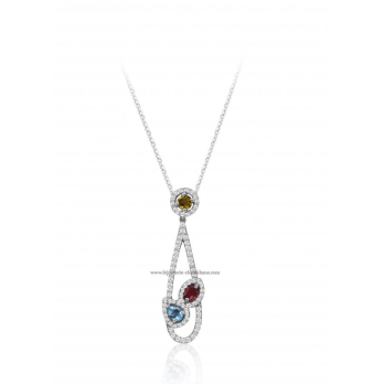 Collier femme en Or Blanc 18 Carats Ref 49734 | Chichkhane