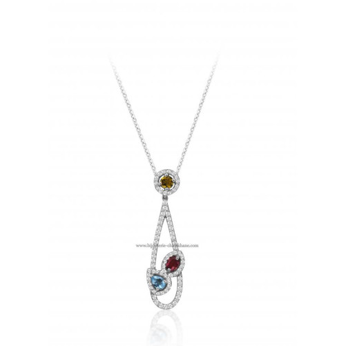 Collier femme en Or Blanc 18 Carats Ref 49734 | Chichkhane