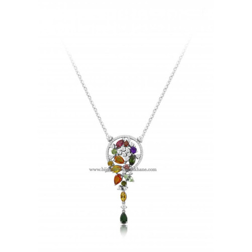 Collier femme en Or Blanc 18 Carats Ref 49733 | Chichkhane