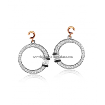 Boucles d'oreilles femme en Or Bicolore  18 Carats Ref 51052 | Chichkh