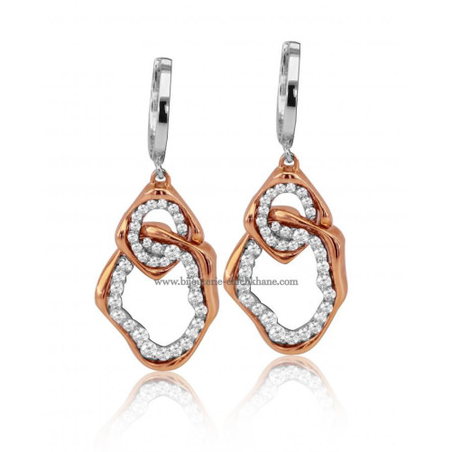 Boucles d'oreilles femme en Or Bicolore  18 Carats Ref 48775 | Chichkh