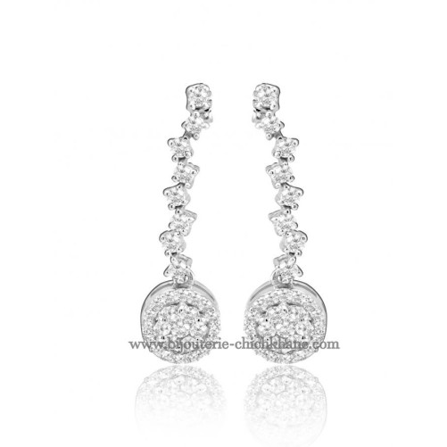 Boucles d'oreilles femme en Or Blanc 18 Carats Ref 48646 | Chichkhane