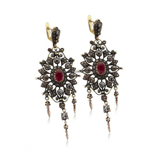 Boucles D'oreilles Diamants Rose ''Chichkhane'' 48759