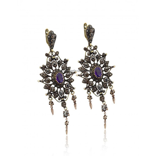 Boucles D'oreilles Diamants Rose ''Chichkhane'' 48758