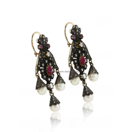 Boucles D'oreilles Diamants Rose ''Chichkhane'' 48405