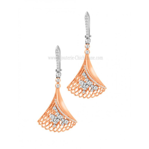 Boucles d'oreilles femme en Or Bicolore  18 Carats Ref 48583 | Chichkh