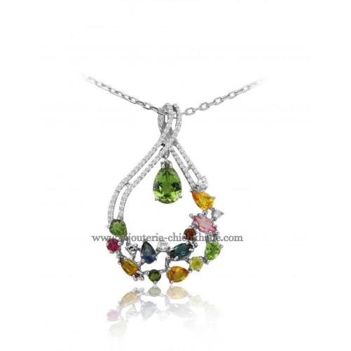 Pendentif femme en Or Blanc 18 Carats Ref 48409 | Chichkhane