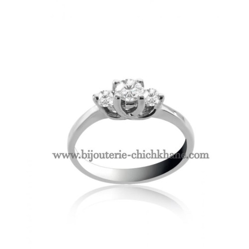 Solitaire femme en Or Blanc 18 Carats Ref 48493 | Chichkhane