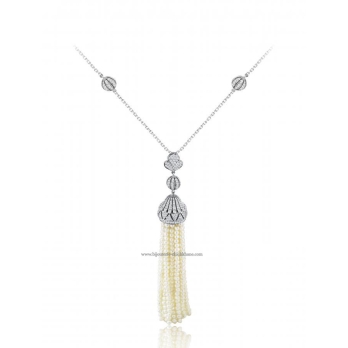 Collier femme en Or Blanc 18 Carats Ref 47915 | Chichkhane