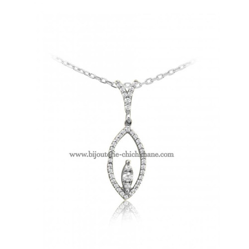Pendentif femme en Or Blanc 18 Carats Ref 47059 | Chichkhane