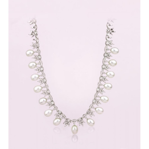 Collier femme en Or Blanc 18 Carats Ref 66595 | Chichkhane