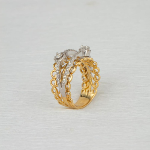 Bague femme en Or Bicolore  18 Carats Ref 46728 | Chichkhane