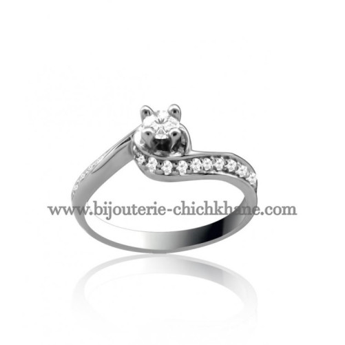 Solitaire femme en Or Blanc 18 Carats Ref 46715 | Chichkhane