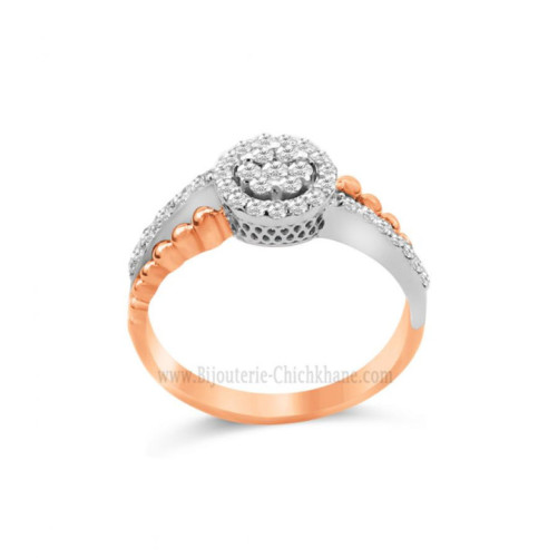 Solitaire femme en Or Bicolore  18 Carats Ref 45295 | Chichkhane