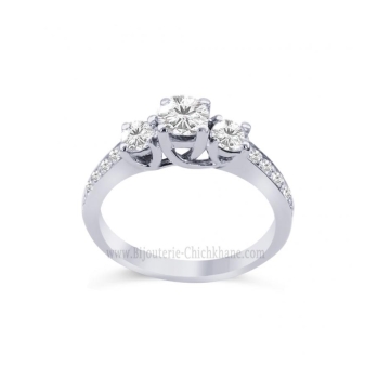 Solitaire femme en Or Blanc 18 Carats Ref 52949 | Chichkhane
