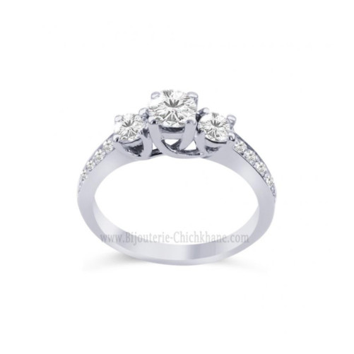 Solitaire femme en Or Blanc 18 Carats Ref 52949 | Chichkhane