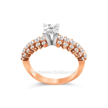 Solitaire femme en Or Bicolore  18 Carats Ref 45227 | Chichkhane