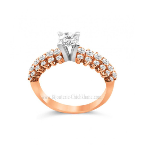 Solitaire femme en Or Bicolore  18 Carats Ref 45227 | Chichkhane