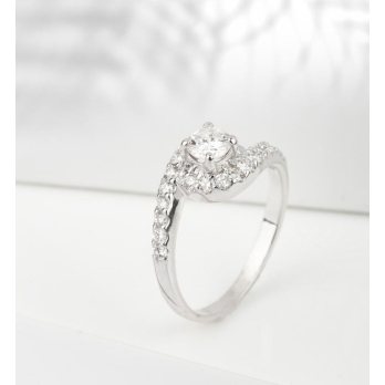 Solitaire femme en Or Blanc 18 Carats Ref 33638 | Chichkhane