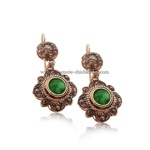 Boucles D'oreilles Diamants Rose ''Chichkhane'' 44218