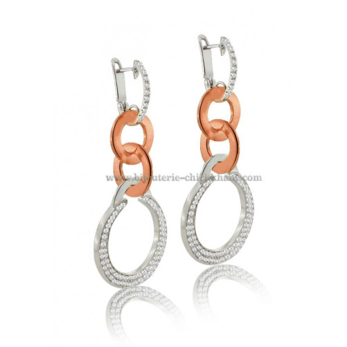 Boucles d'oreilles femme en Or Bicolore  18 Carats Ref 43746 | Chichkh