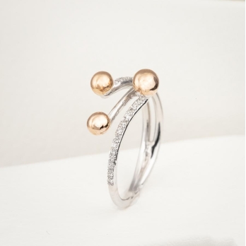 Bague femme en Or Bicolore  18 Carats Ref 66564 | Chichkhane