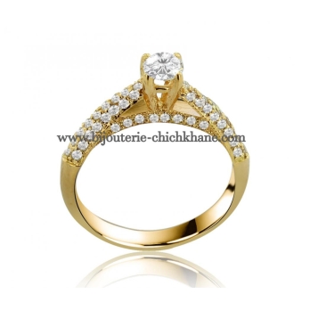 Solitaire femme en Or Jaune 18 Carats Ref 43218 | Chichkhane
