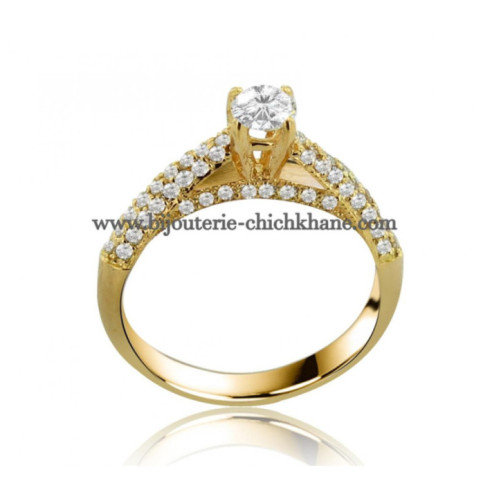 Solitaire femme en Or Jaune 18 Carats Ref 43218 | Chichkhane