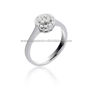 Solitaire femme en Or Blanc 18 Carats Ref 52112 | Chichkhane